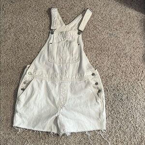 Old Navy Cream Denim Overall Romper